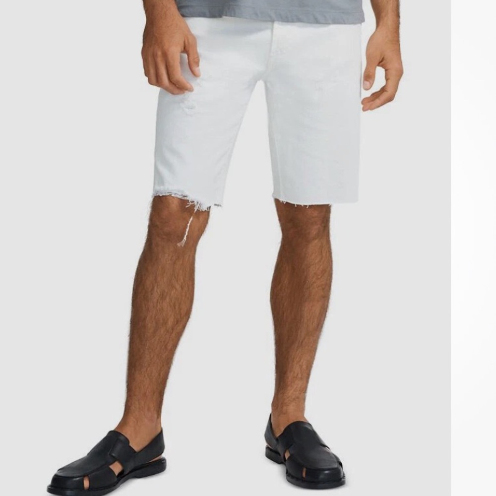 J Brand Men’s Eli Shorts Cut-Off Denim Regular Fit Birman Wash White Size 32